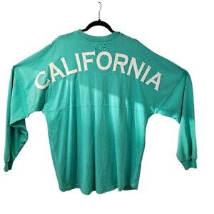 Spirit Jersey California Oversize Sweatshirt Unisex XL Turquoise Long Slv Cotton
